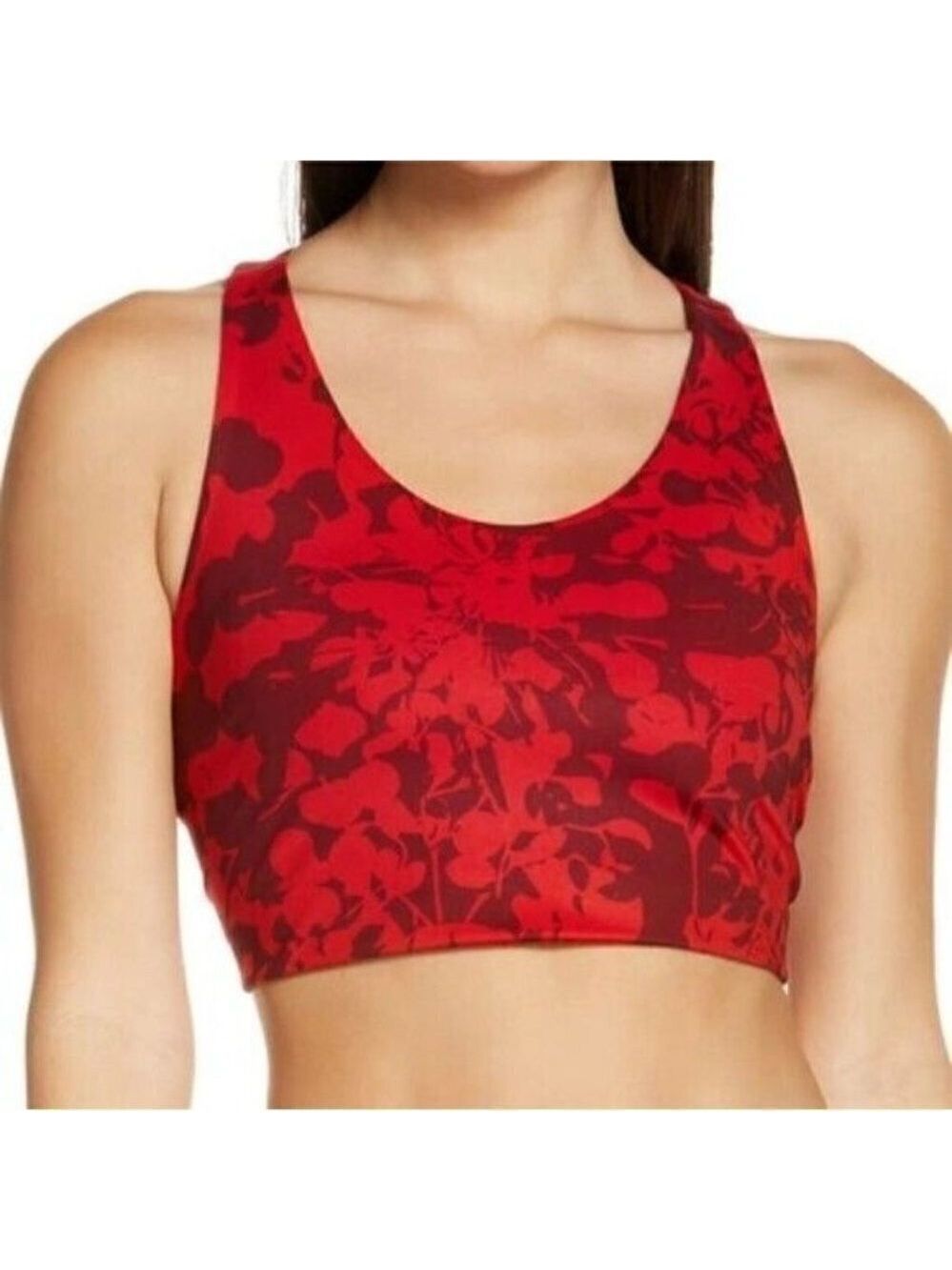 ZELLA "Studio Lite" Longline Sports Bra BNWOT Red Camo